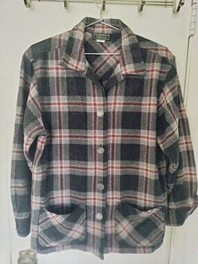 Vintage Carol Anderson Collection Plaid Jacket Novelty Coin Buttons 8 Wool Blend